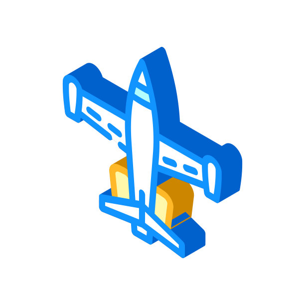 喷气式飞机等距图标矢量插图图片下载