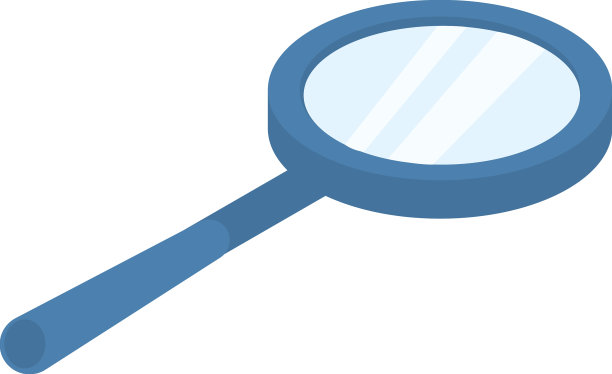 蓝色的放大镜图片下载
