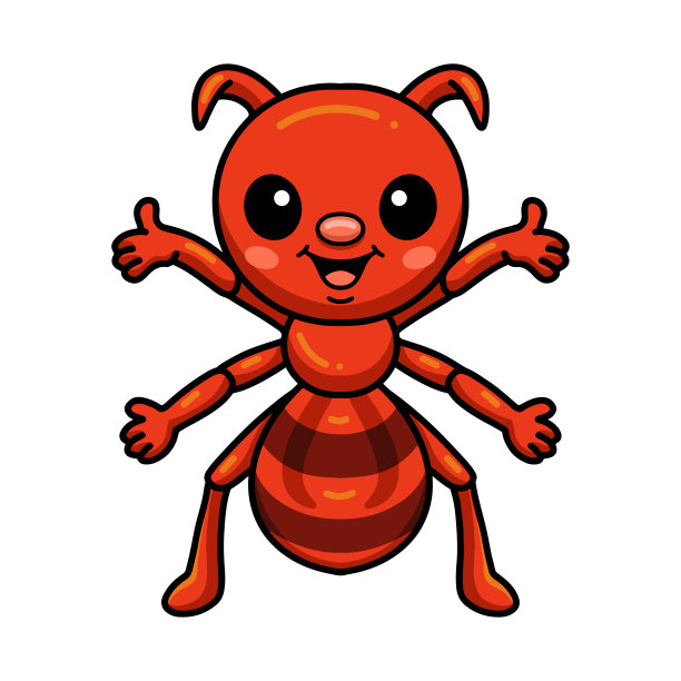 可爱的小红蚂蚁卡通图片下载