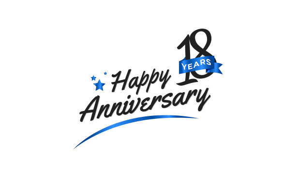 18周年庆典，蓝色的旋钮图片下载