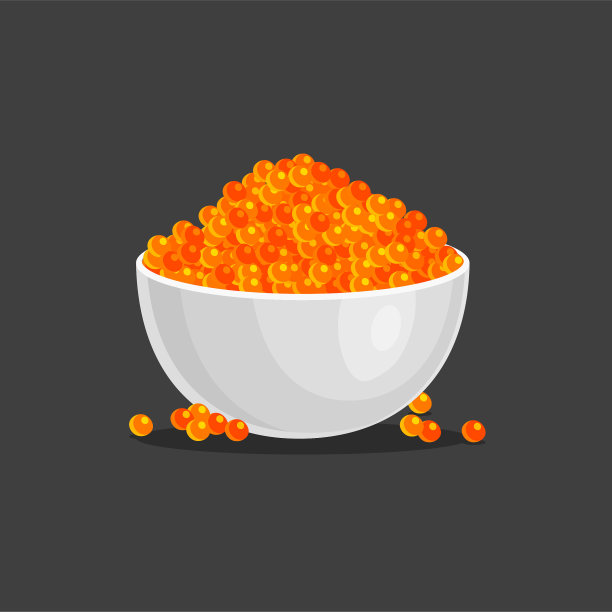 白碗红鲑鱼鱼子酱图片下载