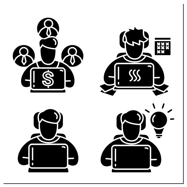 自由职业者字形图标设置图片下载