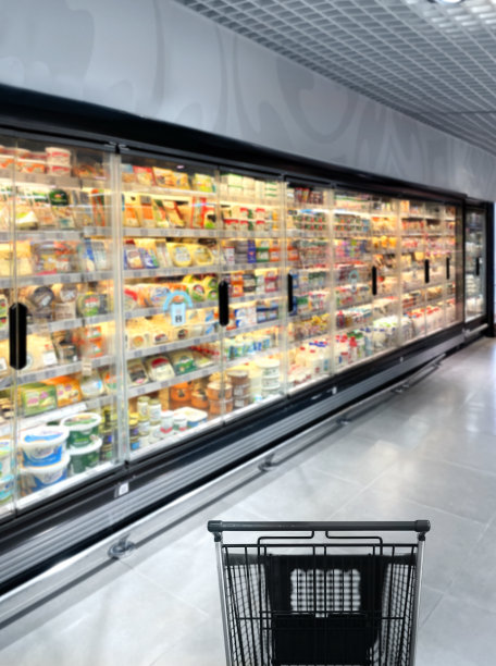 空荡荡的超市里空荡荡的购物车图片下载