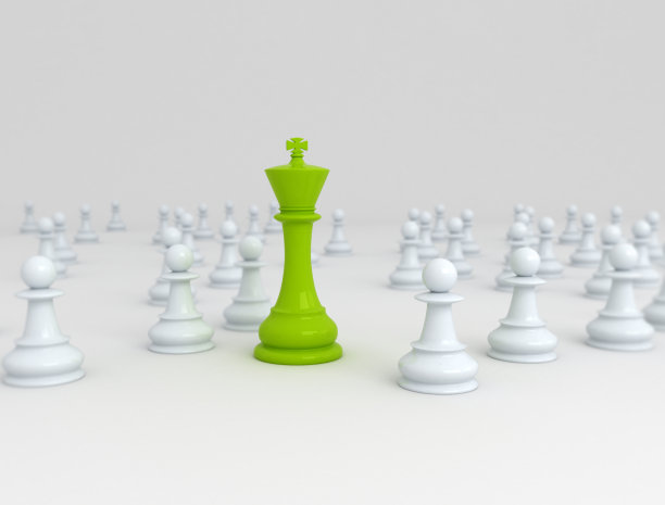 绿棋王在空白背景的白卒中图片下载