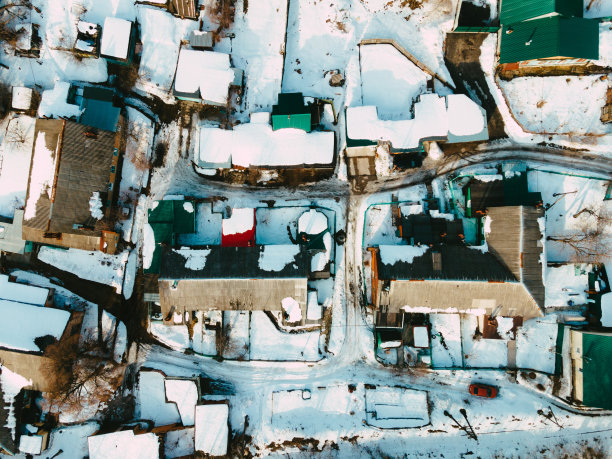 俯瞰街道和十字路口图片下载