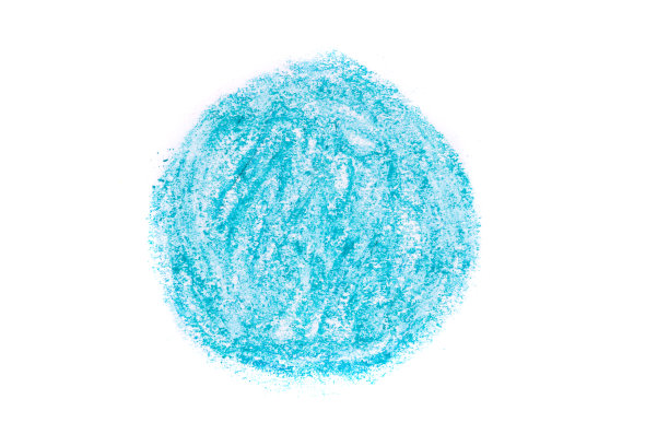 蓝色圆圈画与油笔孤立在白色背景上图片下载