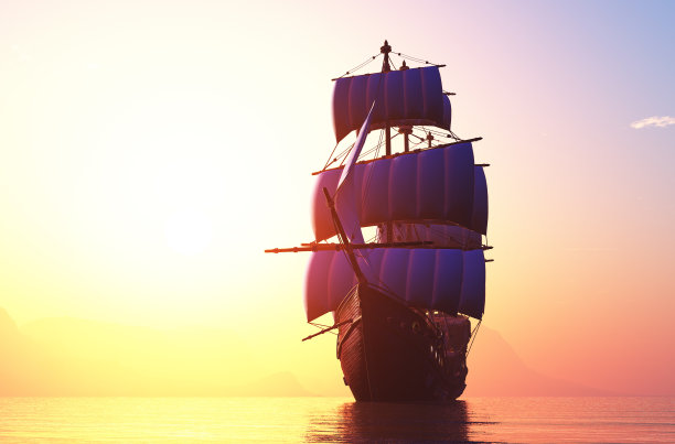 海上的帆船。图片下载