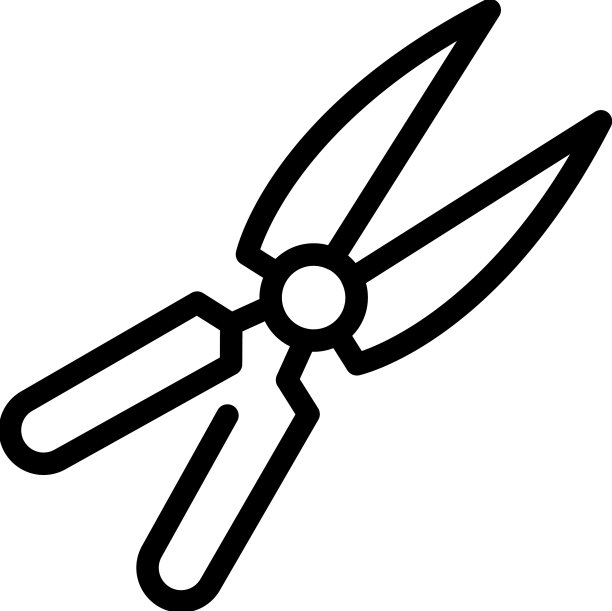 剪刀工具图标轮廓修剪草图片下载