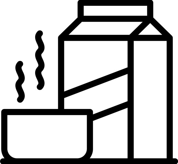 热麦片早餐图标轮廓牛奶图片下载