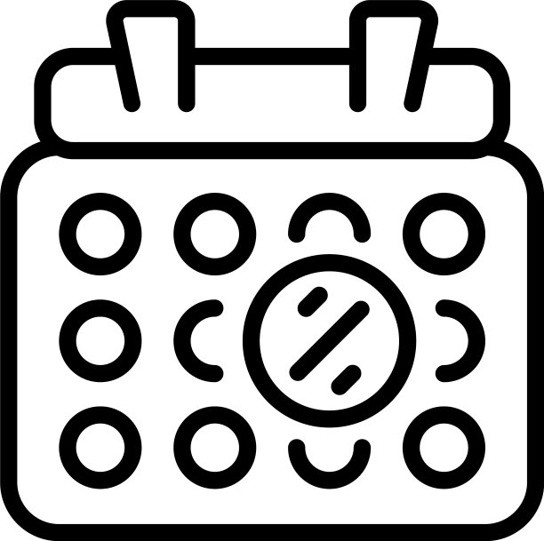 日历提供图标大纲在线订购图片下载