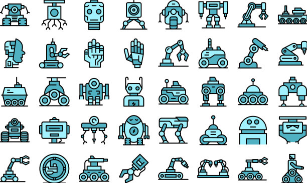 机器人图标设置平坦图片下载