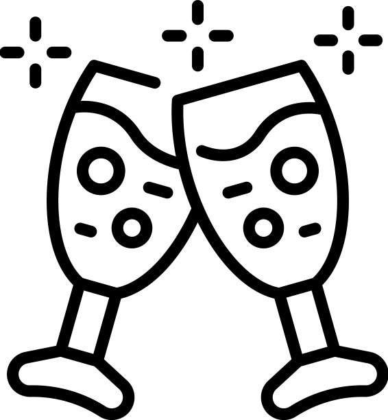 派对香槟图标概述婚礼事件图片下载