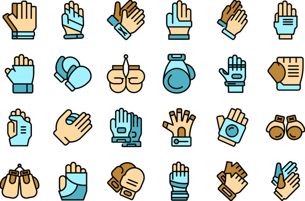 运动手套图标设置平图片下载