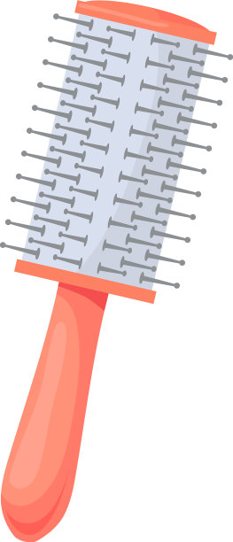 圆形毛刷图标卡通头发卷工具图片下载