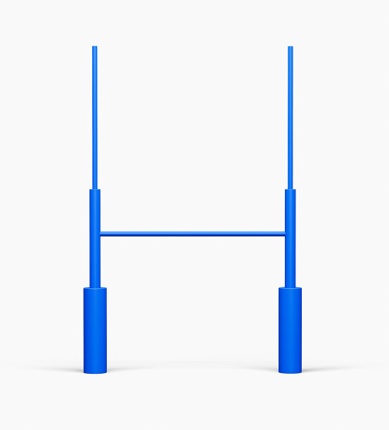 孤立的橄榄球杆与蓝色填塞美国足球球柱3d插图图片下载