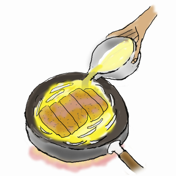 2 .制作猪排饭(用高汤煮熟，与鸡蛋混合。)图片下载