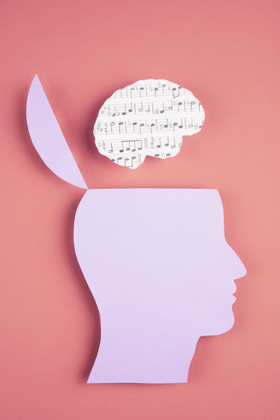 大脑与音乐音符图片下载