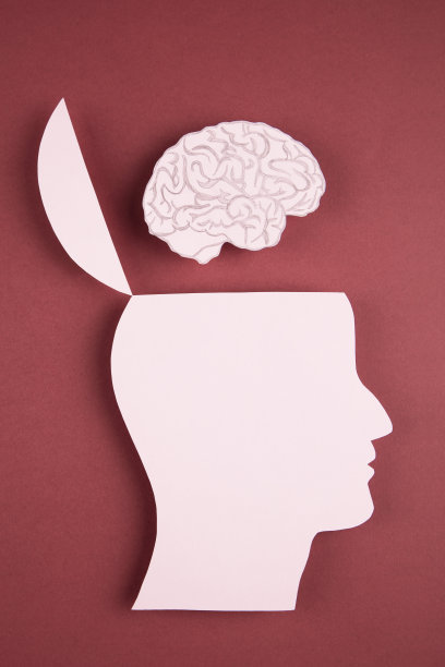 剪纸风格的人头脑图片下载