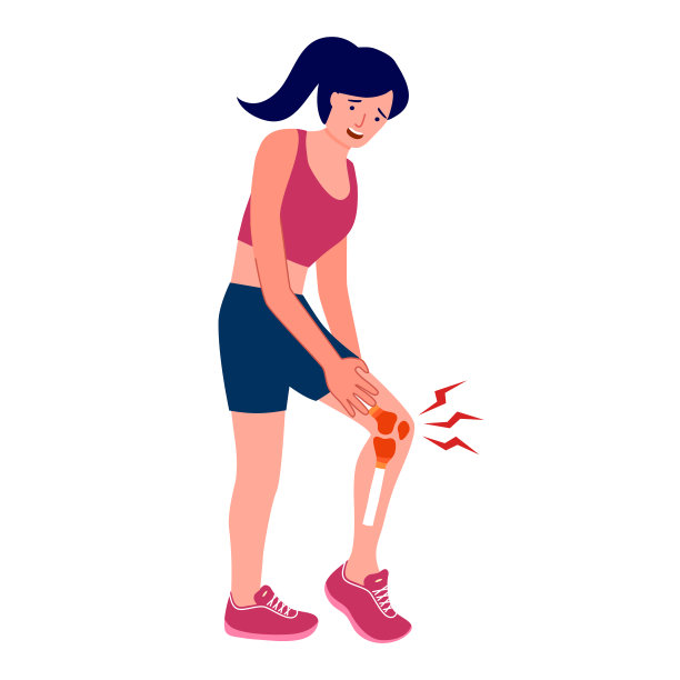 白色背景上的腿部疼痛概念向量插图。运动女性觉得腿疼。骨骼或肌肉问题。图片下载