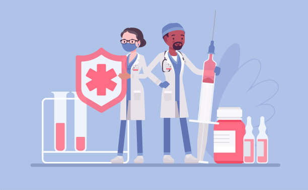 男女医生，疫苗，加强针，门诊接种图片下载