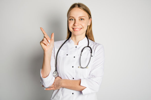 女医生从零开始表演。未来服务理念，空间为广告图片下载