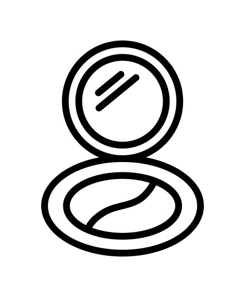 化妆品平线图标。轮廓标志眼影为移动概念和网页设计，商店图片下载