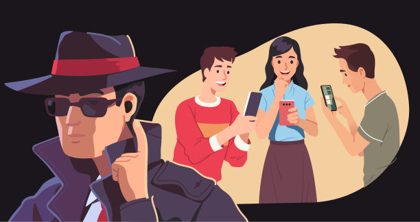 间谍监听窃听人们的谈话图片下载