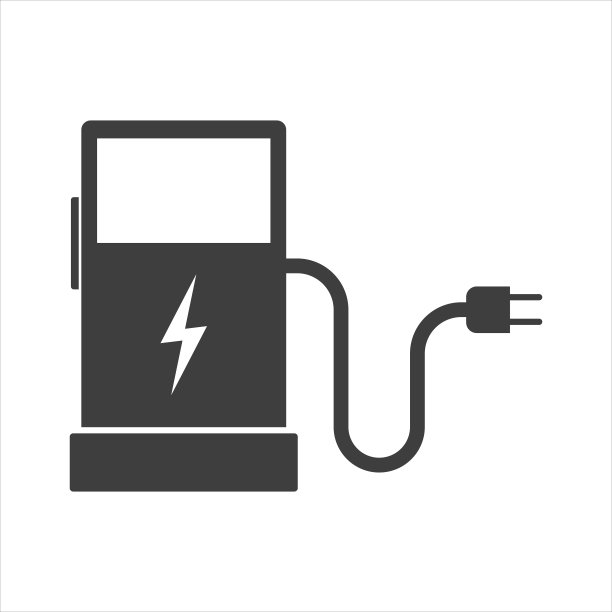 汽车充电站为电动汽车图标，标志。图片下载