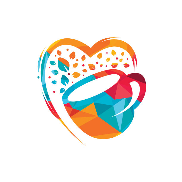 有机茶矢量标识设计。叶杯为天然饮料的标志模板。图片下载