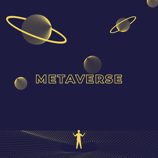 商人站立轮廓和数字轮廓曲线点、线、波。元世界和虚拟现实技术的概念图片下载