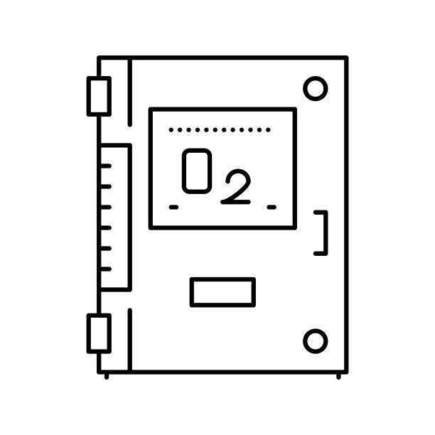 泳池臭氧发生器线条图标矢量图图片下载