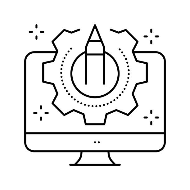创意过程UGC线性图标矢量图图片下载