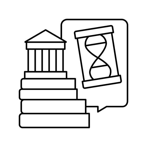 历史学校主题线图标矢量插图图片下载