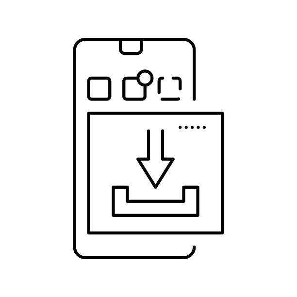 下载手机App用户原创内容线性图标矢量素材图片下载