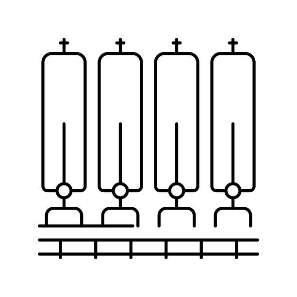 水过滤器系统线图标矢量插图图片下载