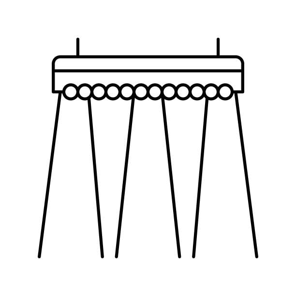 彩色音乐会照明线图标矢量插图图片下载