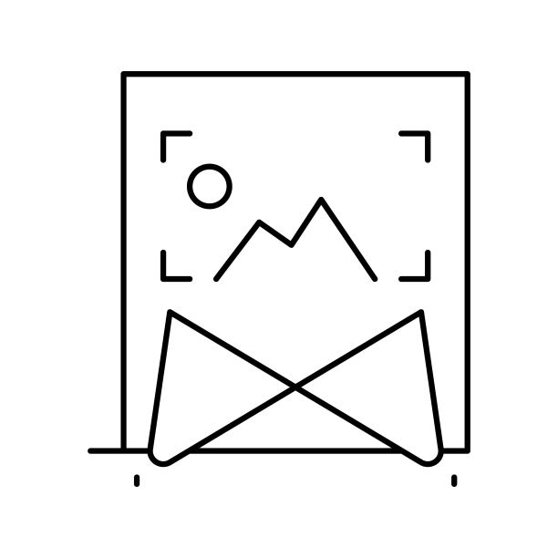 图像照明线图标矢量插图图片下载