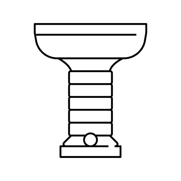 水烟碗线图标矢量插图图片下载