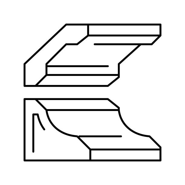 踢脚角线图标矢量插图图片下载