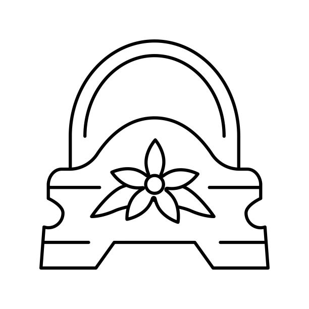 罐幼儿园线图标矢量插图图片下载