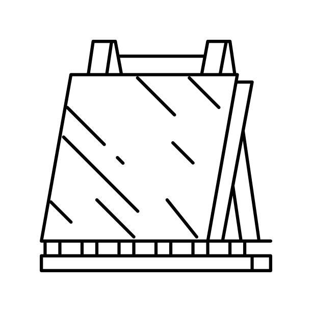 包装玻璃生产线图标矢量插图图片下载