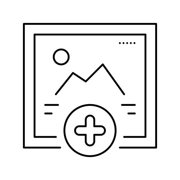 添加图片社交媒体UGC线性图标矢量素材图片下载
