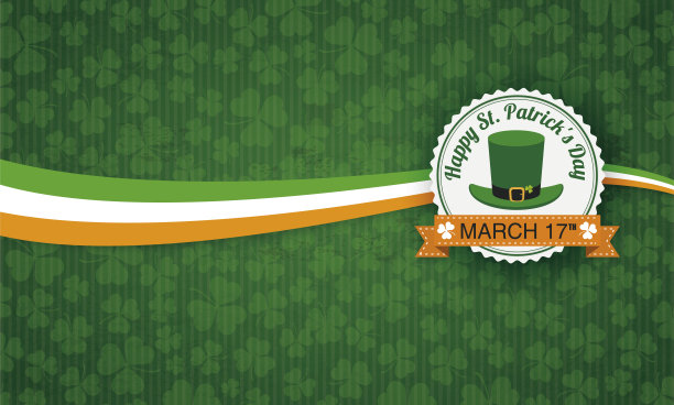 圣帕特里克节爱尔兰国旗长条旗图片下载