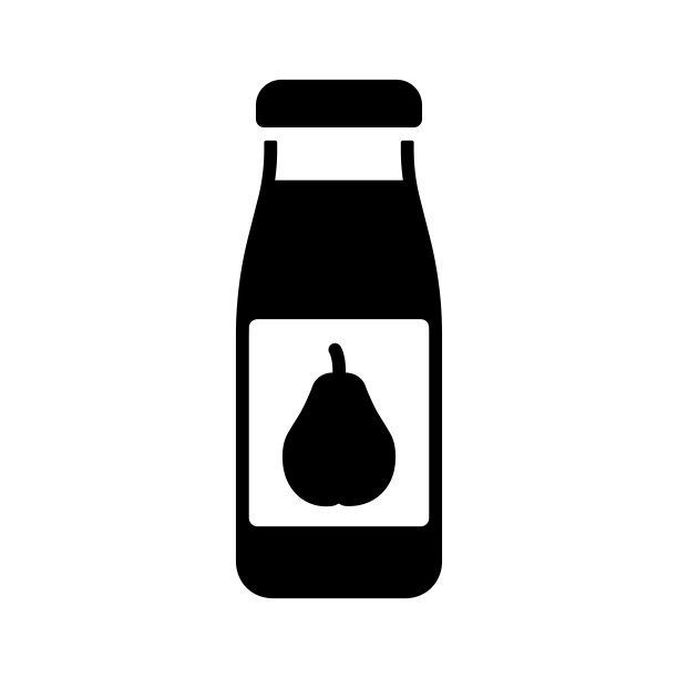 一瓶梨汁矢量字形图标图片下载