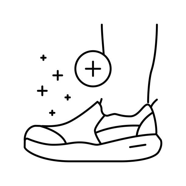 矫形鞋的脚线图标矢量插图图片下载