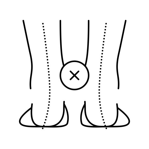 曲率的腿向内线图标矢量插图图片下载