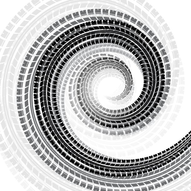 螺旋轮胎轨迹轮廓与阴影设置图片下载