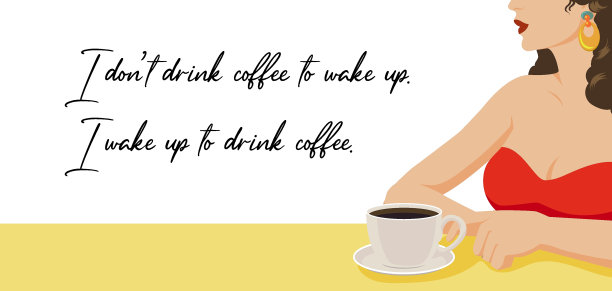 咖啡报价设计。使用它包装，卡片或媒体广告创作。矢量插图。图片下载