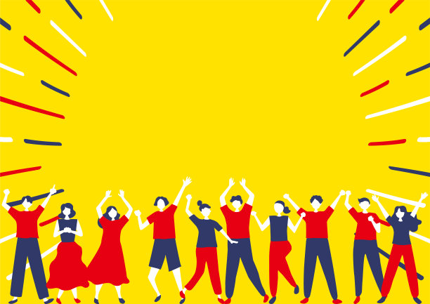 扁平化风格的人与效应线辐射图片下载