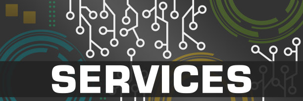 服务深色彩色技术背景电路水平图片下载